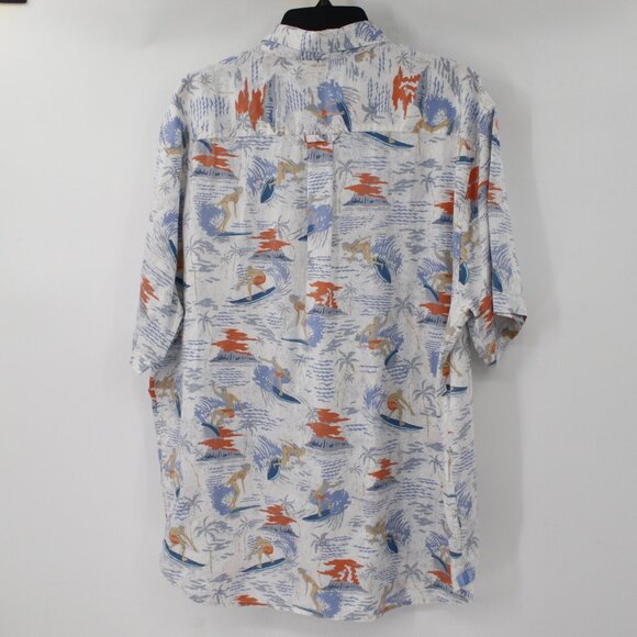 Tommy Bahama Hawaiian Shirt Mens XL surf board Short Sleeve Surfers Print camp - Picture 7 of 11